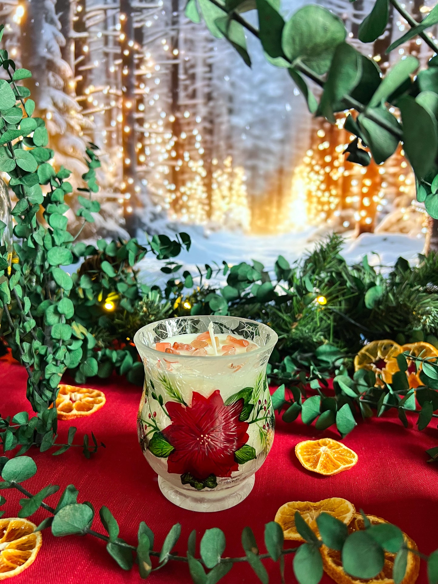 Poinsettia Glow Candle