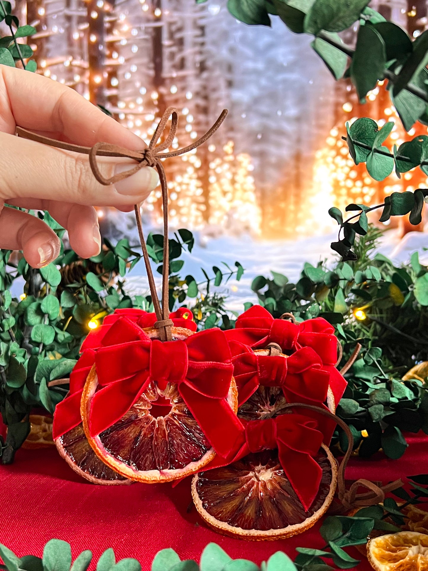 Crimson Citrus Ornaments