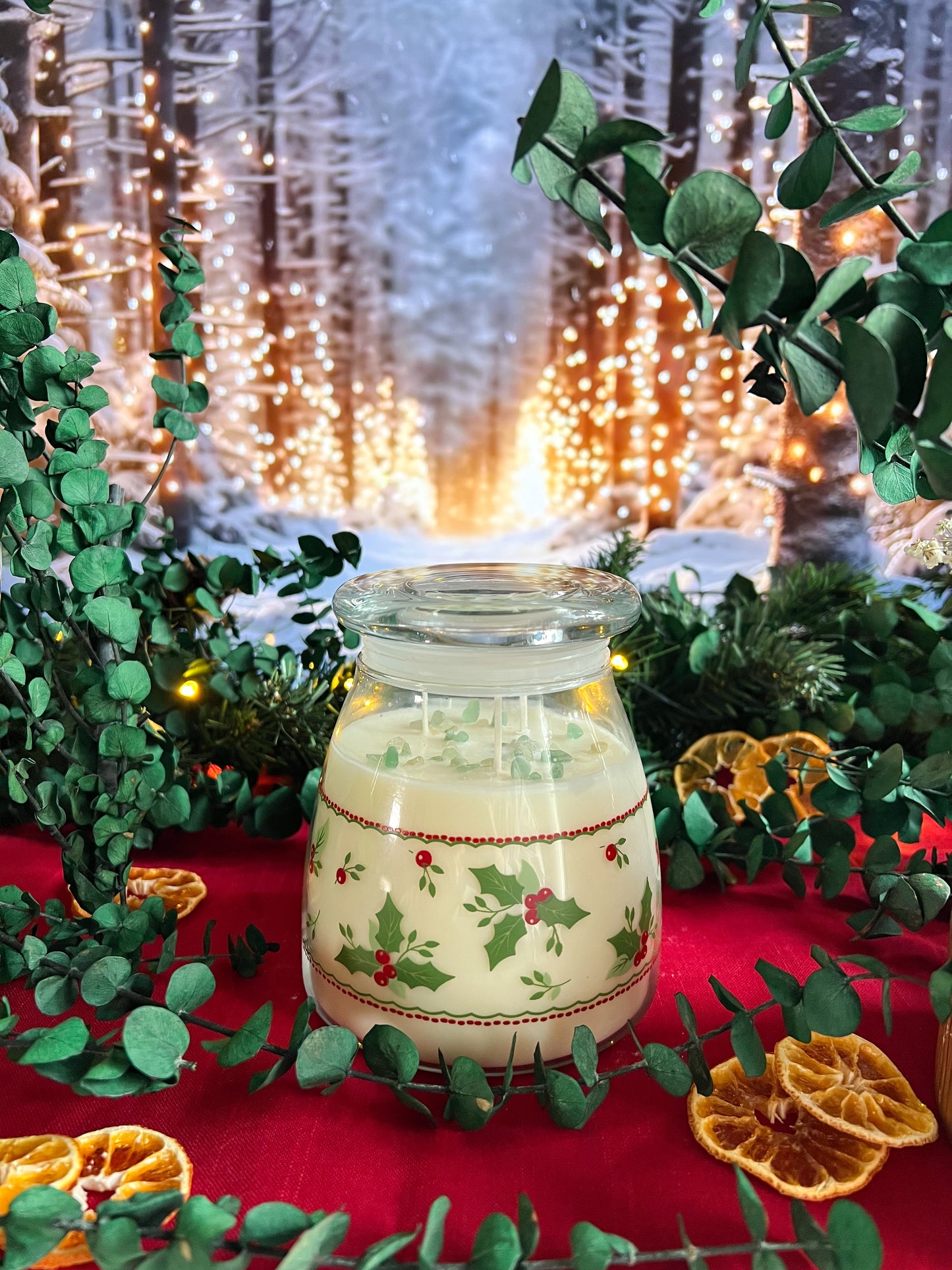Holly Hearth Candle