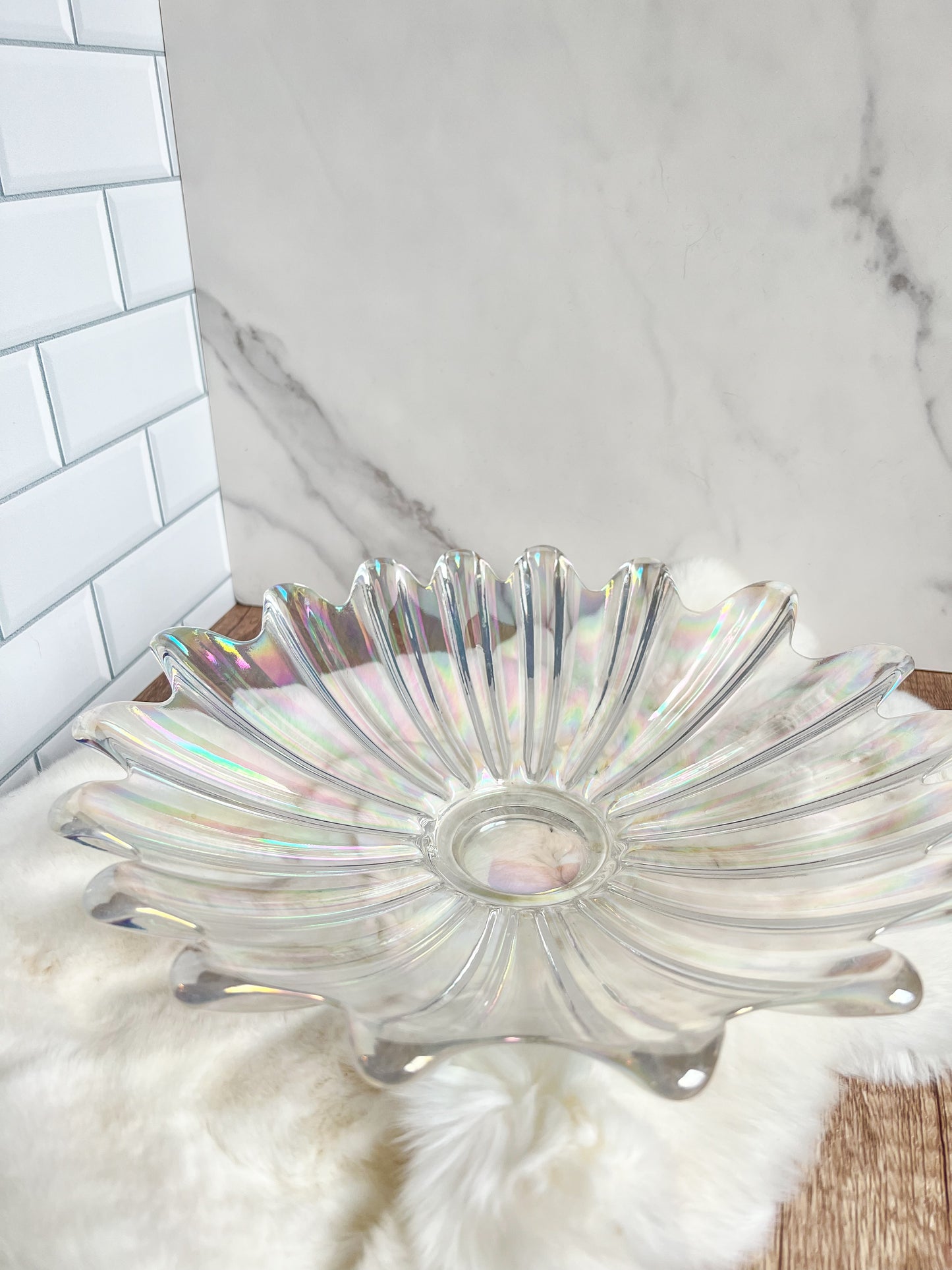 Federal Glass Iridescent Celestial Bowl