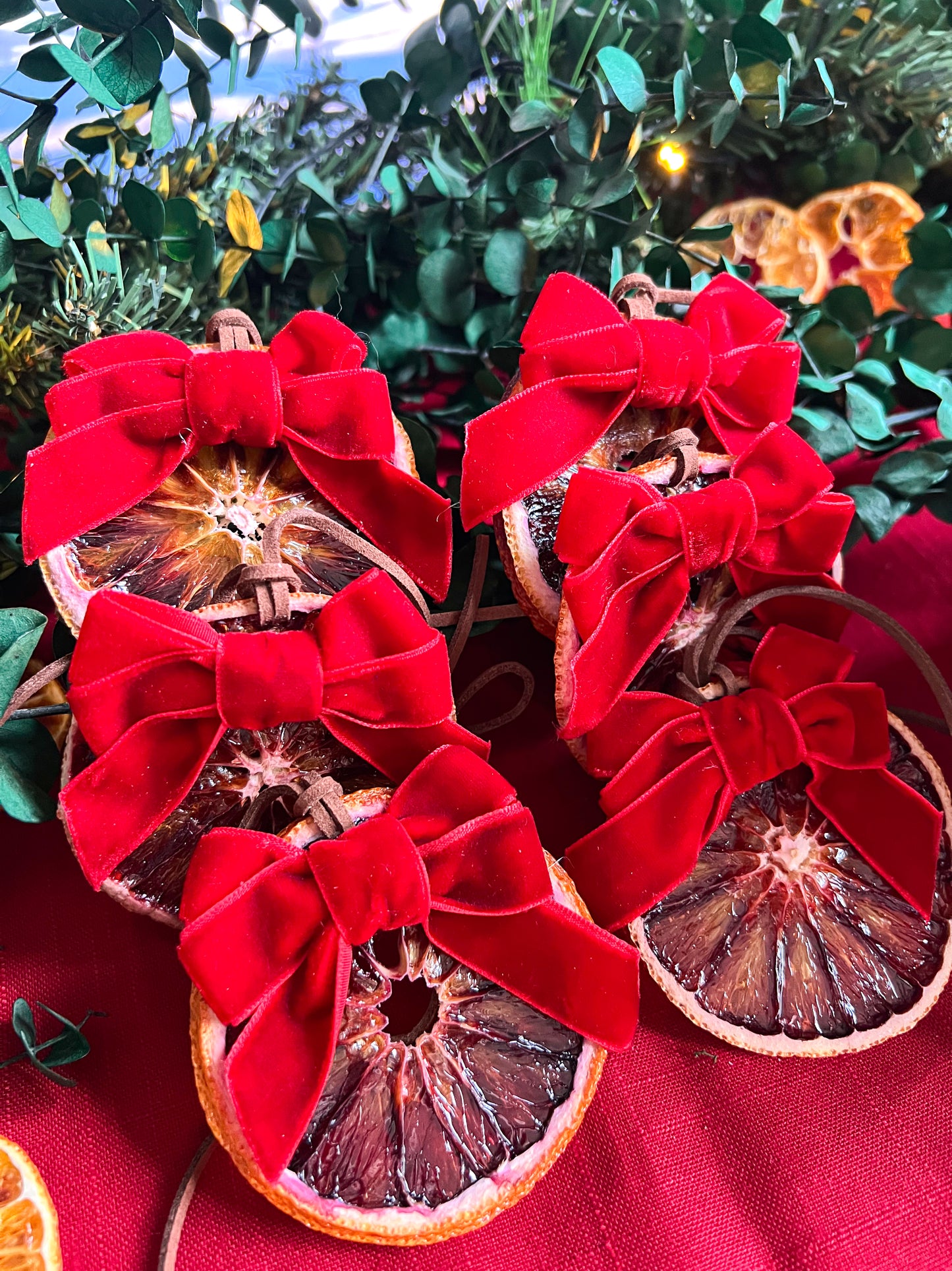 Crimson Citrus Ornaments