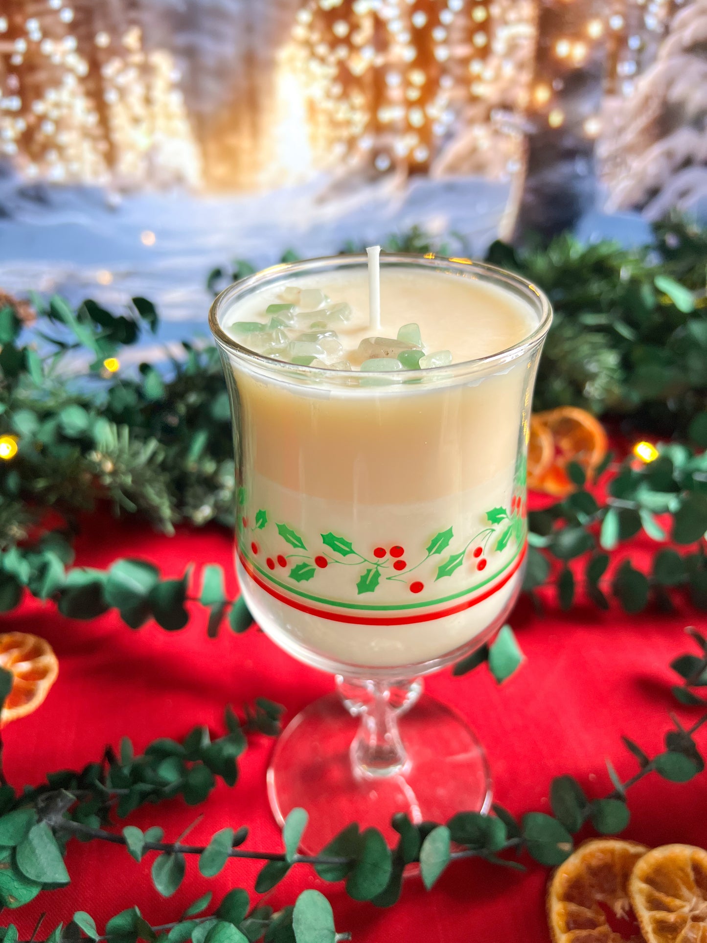 Holly Chalice Candle