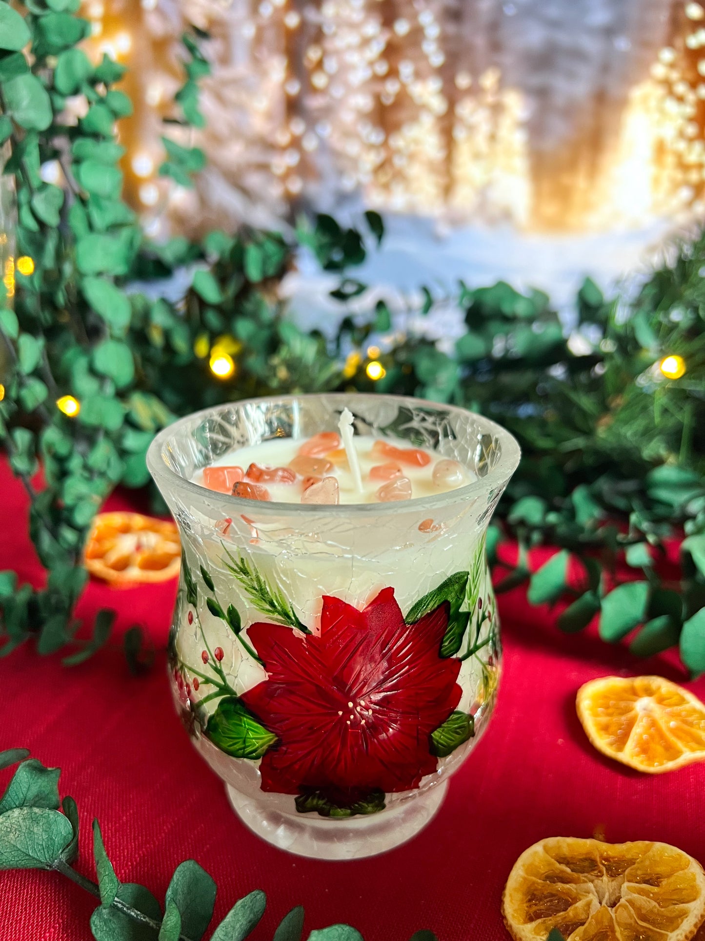 Poinsettia Glow Candle