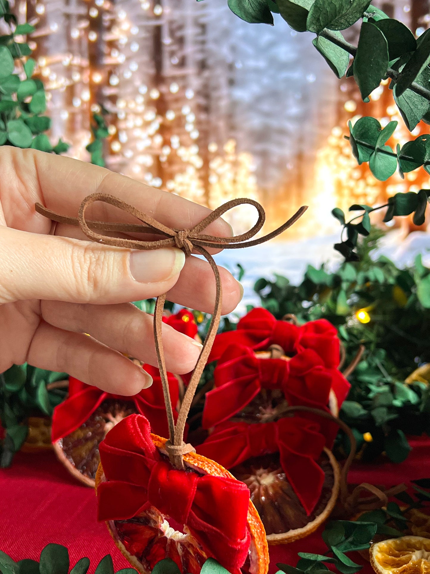 Crimson Citrus Ornaments