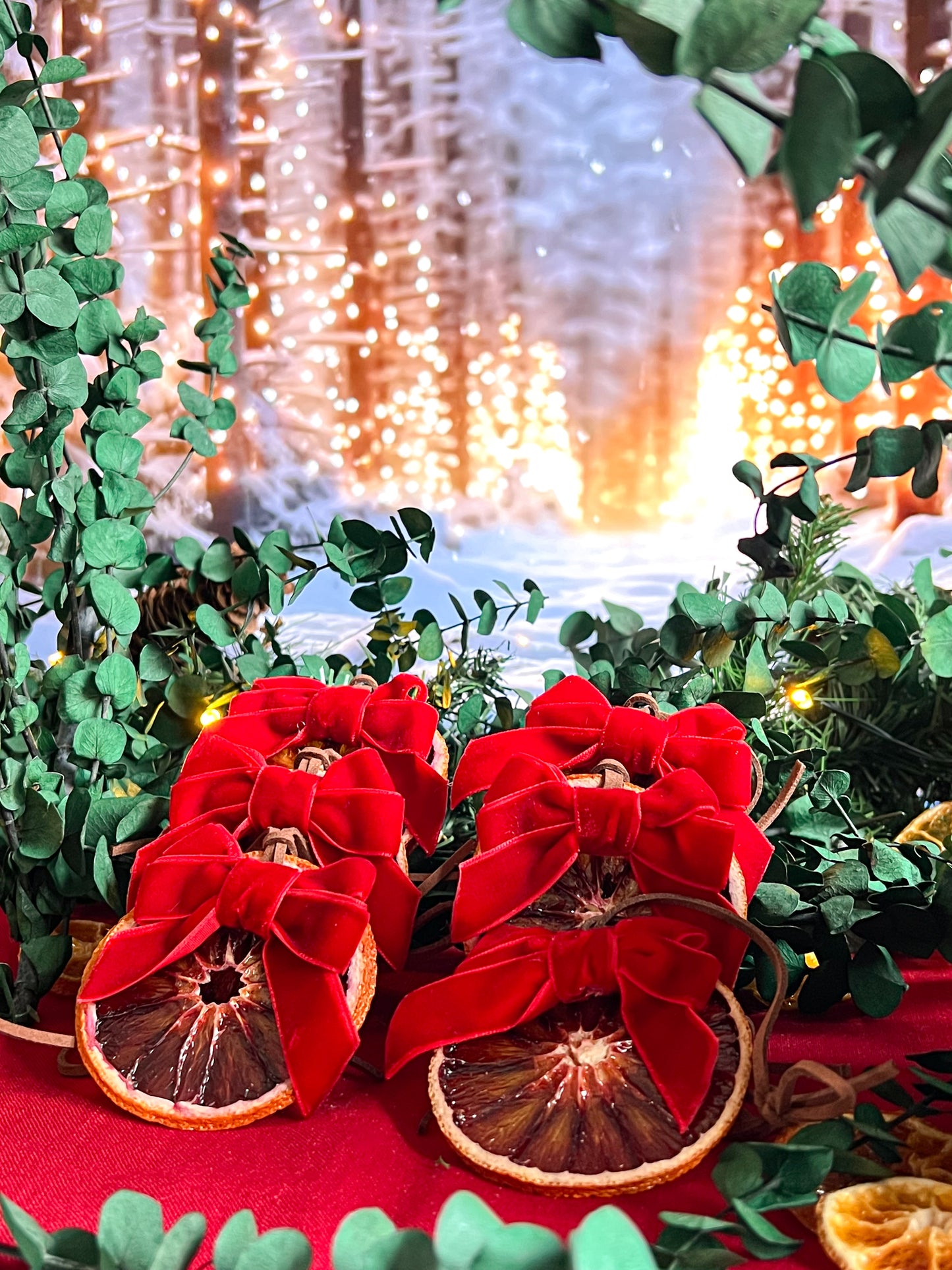 Crimson Citrus Ornaments