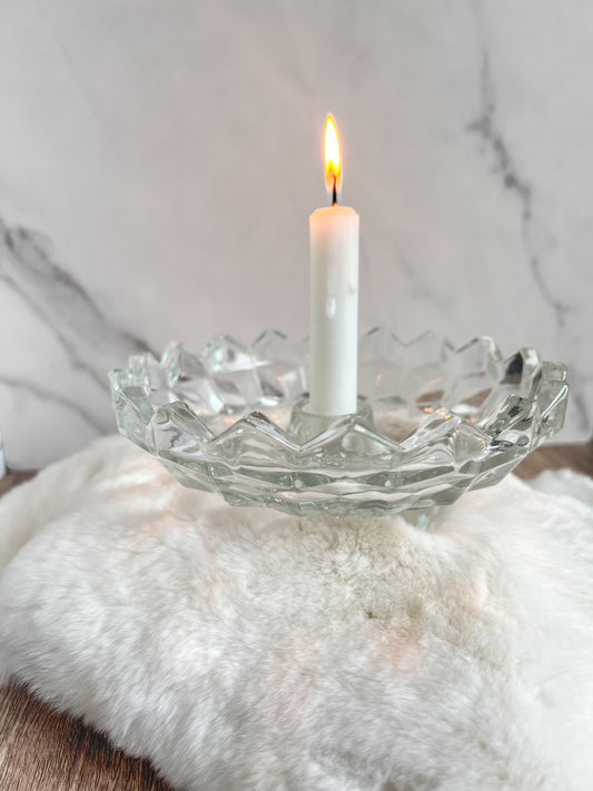 Whitehall Crystal Footed Candle Holder