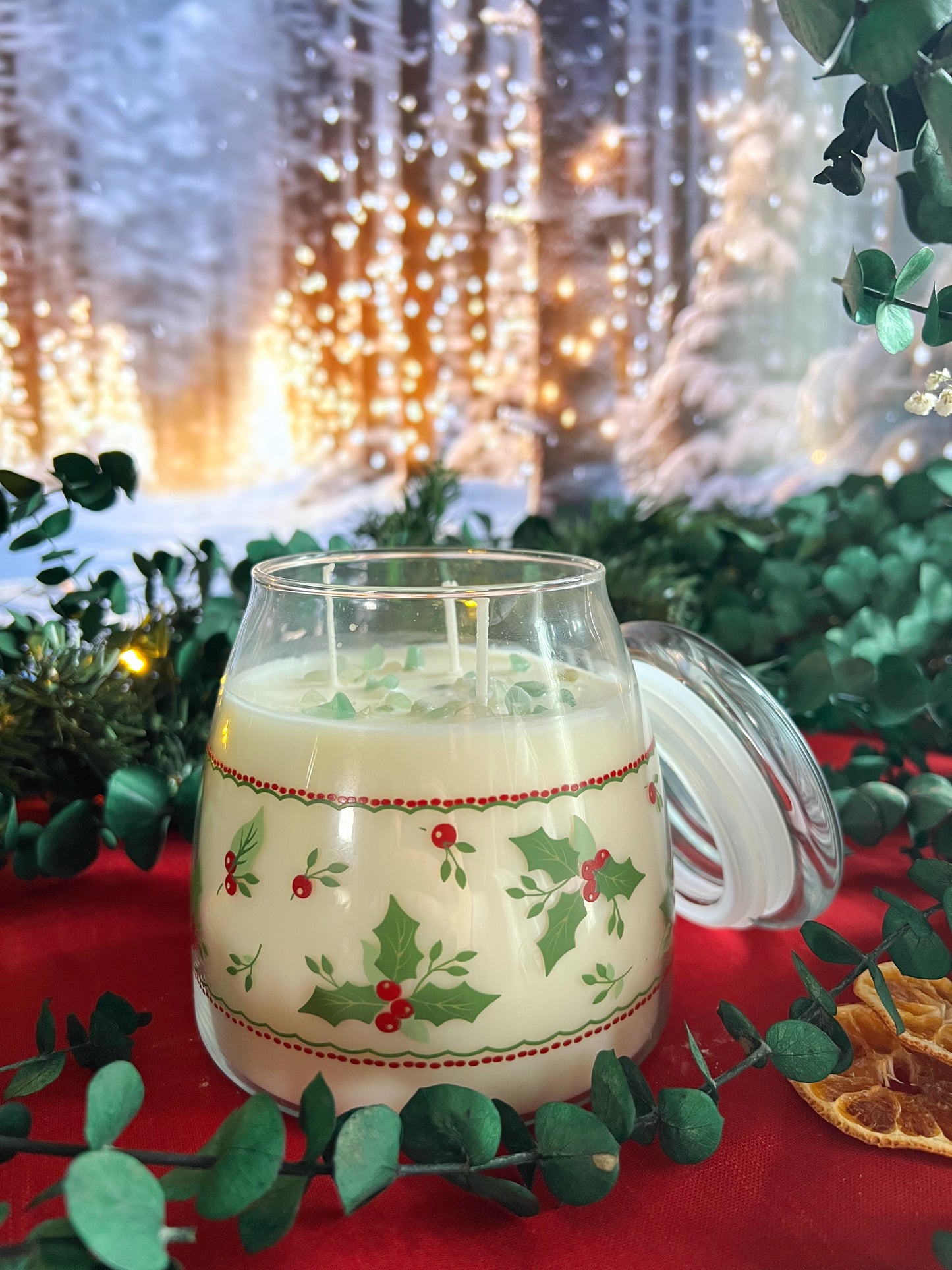 Holly Hearth Candle