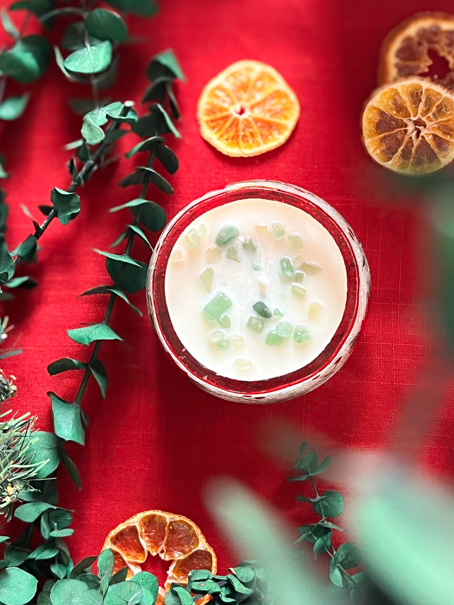 Frosted Poinsettia Candle
